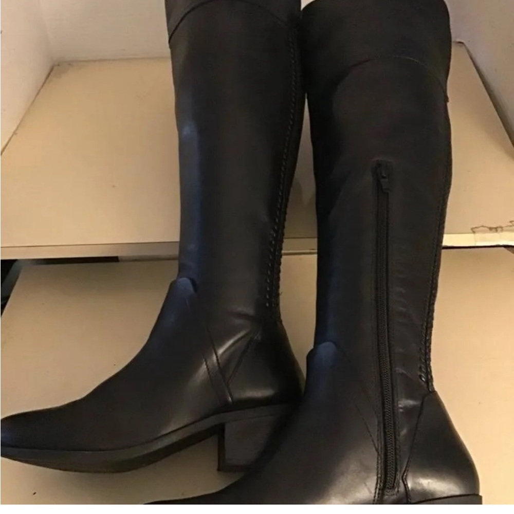 Vince Camuto Black Over the Knee Leather Boots size 7